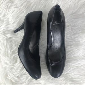 Stuart Weitzman Leather Pump Heels Black Size 9